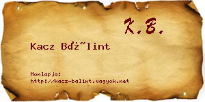 Kacz Bálint névjegykártya